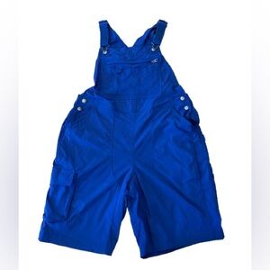 Duluth Trading Co Women’s Royal Blue Short Overalls Size Large